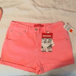 Pink Unionbay high waist jean shorts